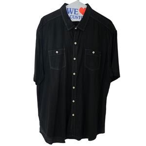 Tommy Bahama Black Button Down Shirt Men's Large